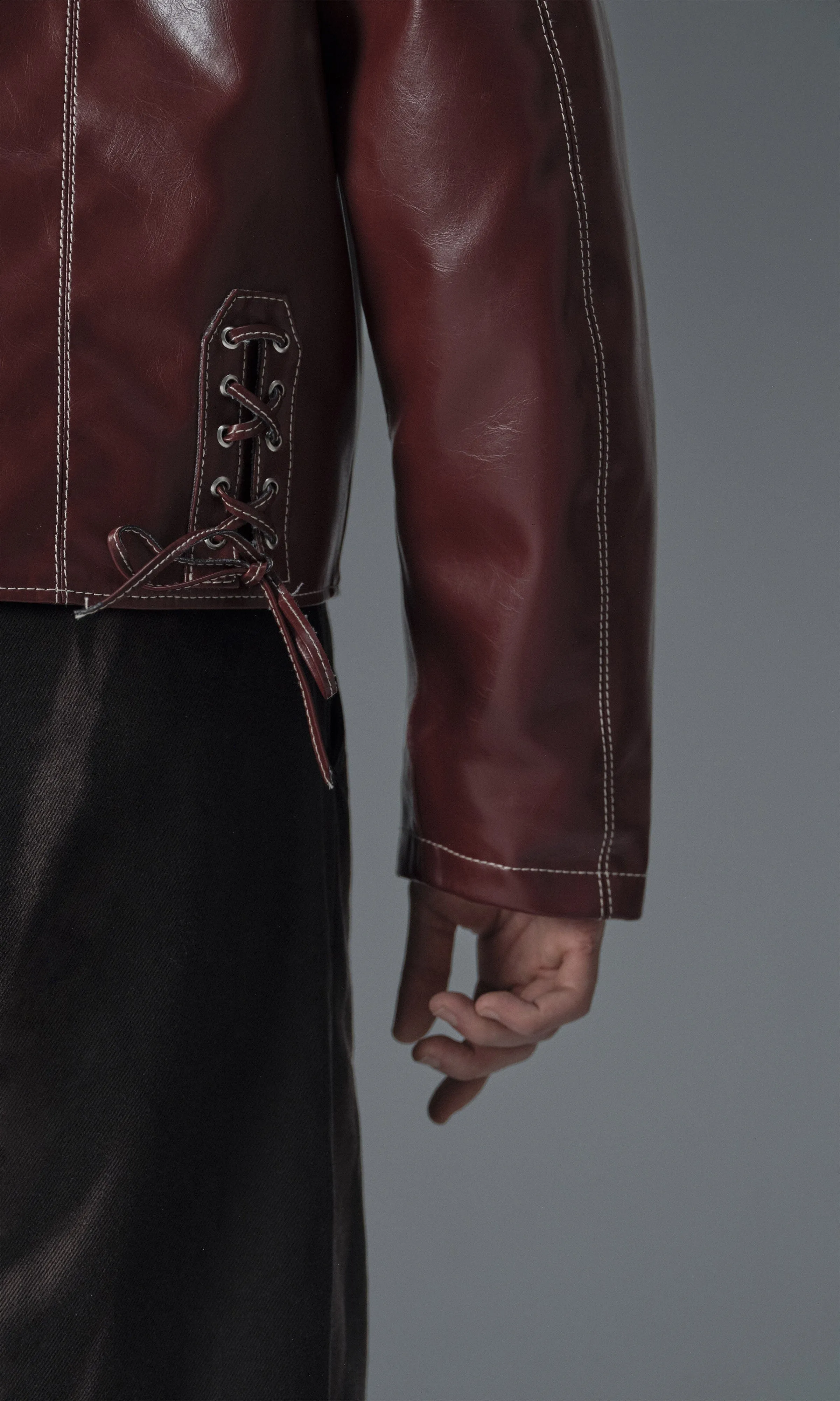 Robin Unisex Vegan Olive Leather Jacket | Bordeaux
