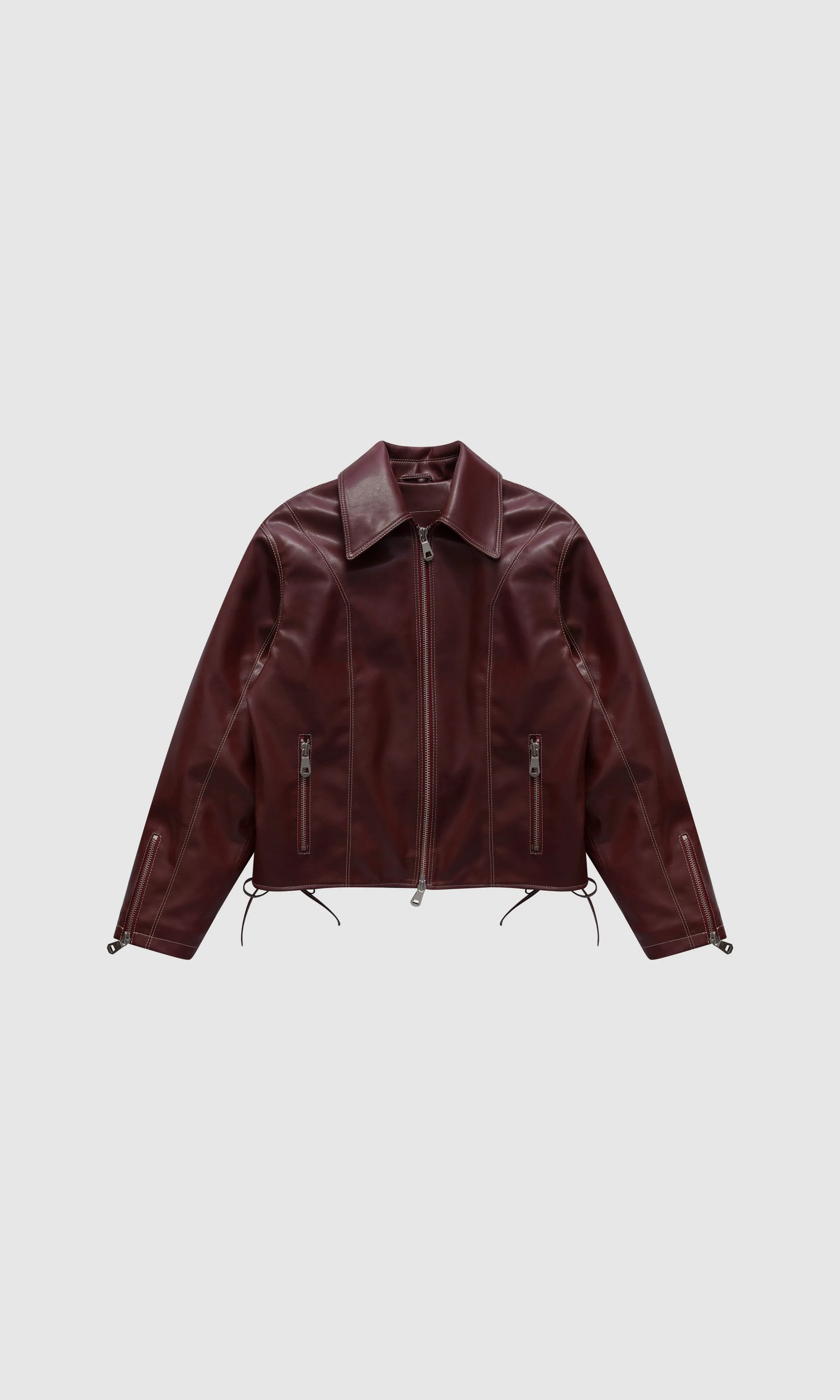 Robin Unisex Vegan Olive Leather Jacket | Bordeaux