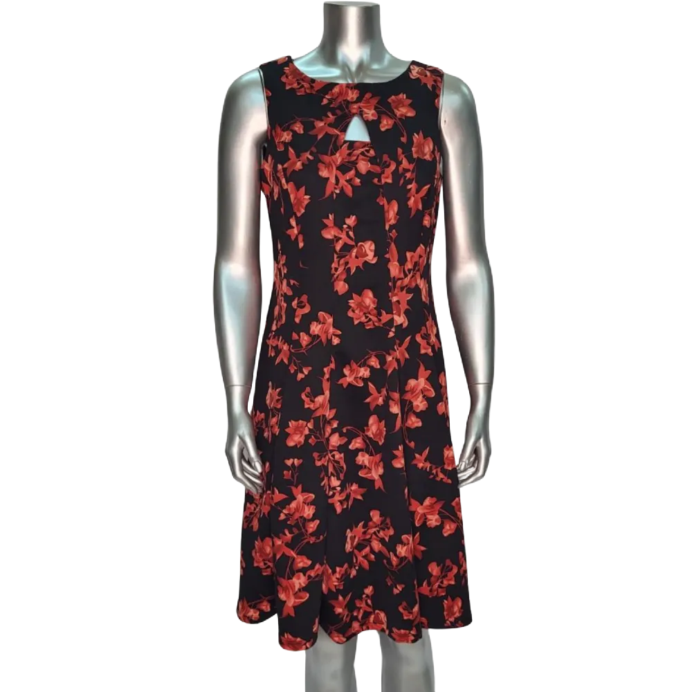 Rodan Dress - Black & Red Floral