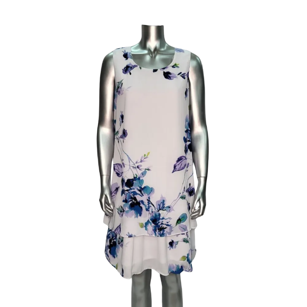Rodan Dress - White & Purple Floral