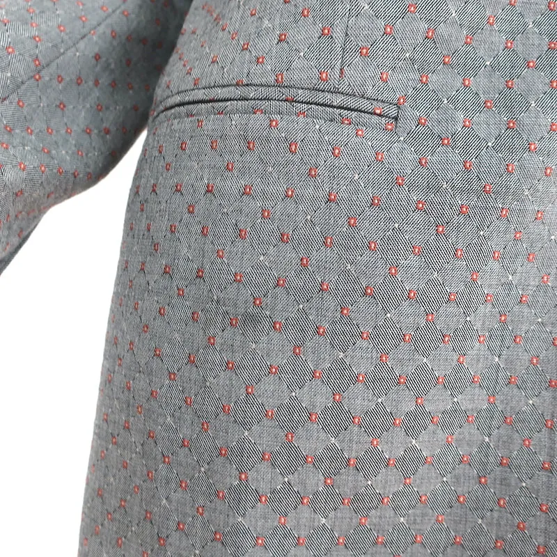 Rosie Assoulin Blazer Gray Stretch Wool Blend Size 6 Single Breasted Jacket