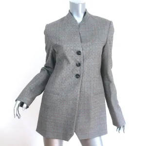 Rosie Assoulin Blazer Gray Stretch Wool Blend Size 6 Single Breasted Jacket
