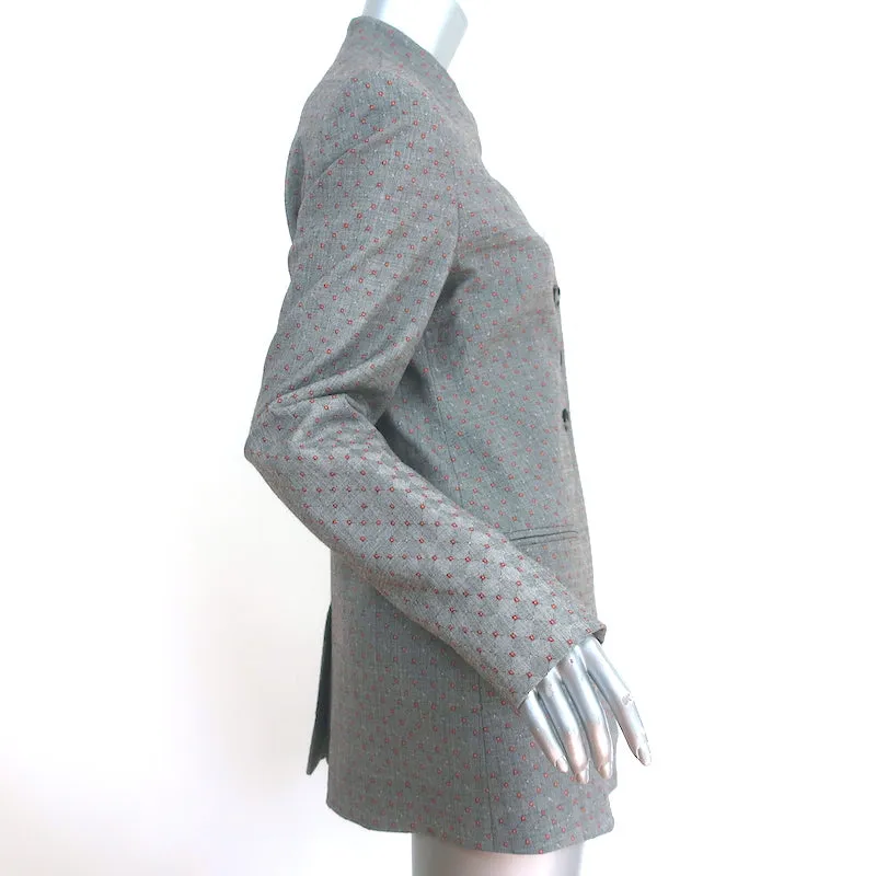 Rosie Assoulin Blazer Gray Stretch Wool Blend Size 6 Single Breasted Jacket