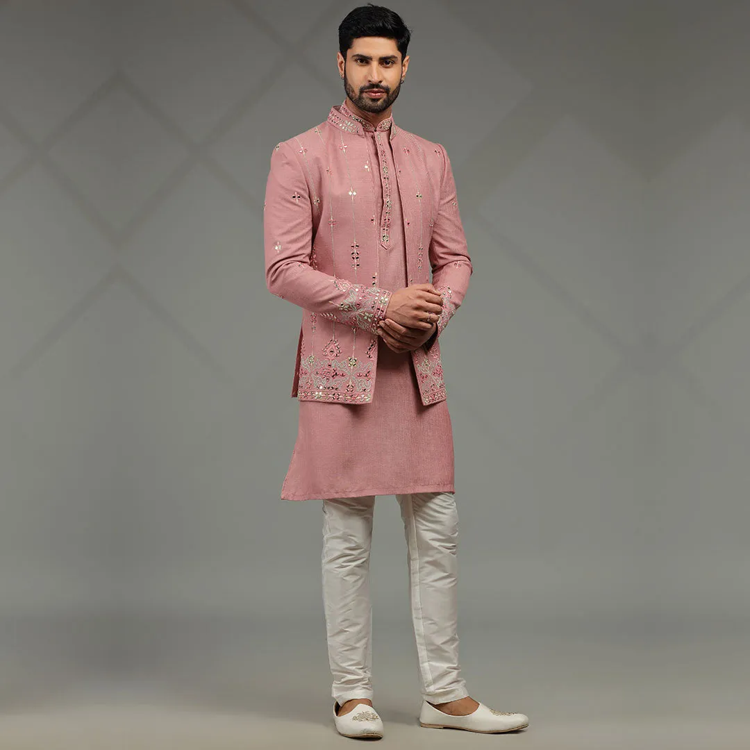 Rosy Fusion  Pink Indowestern for Mens