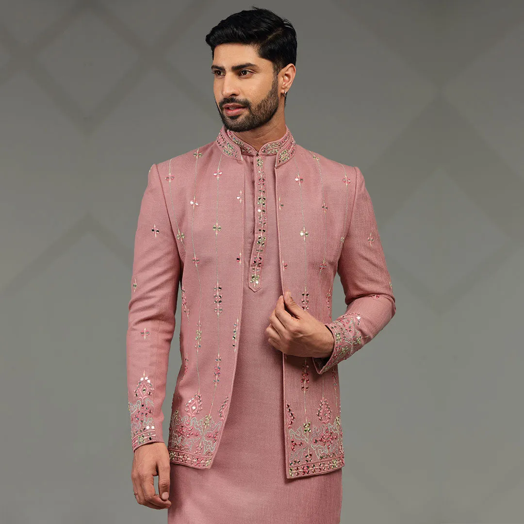 Rosy Fusion  Pink Indowestern for Mens