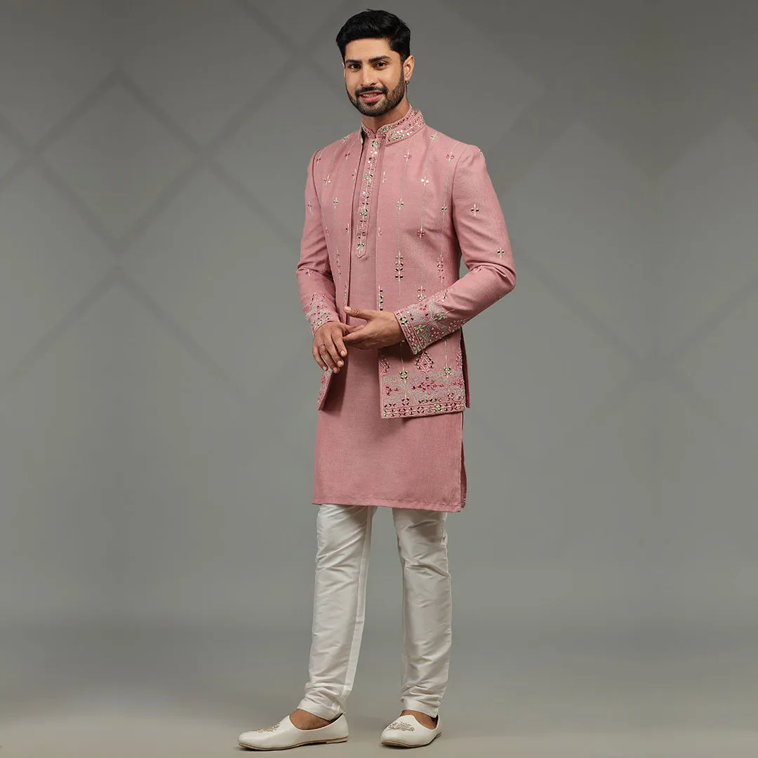Rosy Fusion  Pink Indowestern for Mens