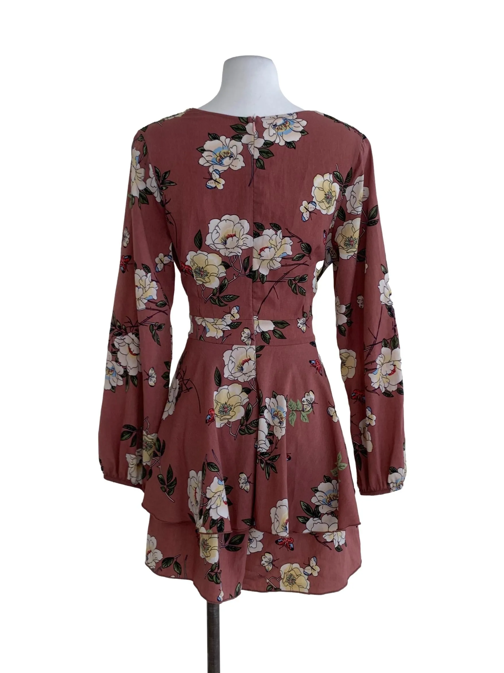 Rouge Pink Floral A-Line Dress
