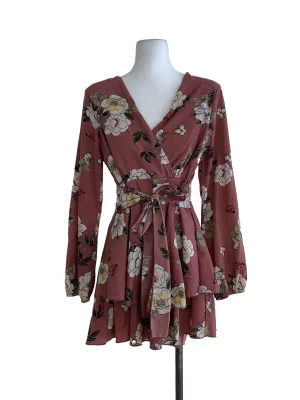 Rouge Pink Floral A-Line Dress