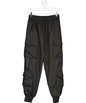 S-DEER Black Slim Joggers Workout Pants With Deep Pockets UK S
