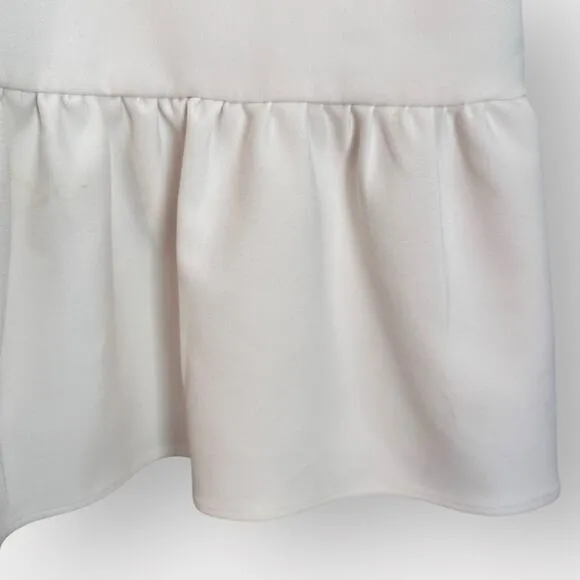 Sail To Sable STS Sleeveless Dress Size 2 White Rayon Nylon Ruffle Hem Womens