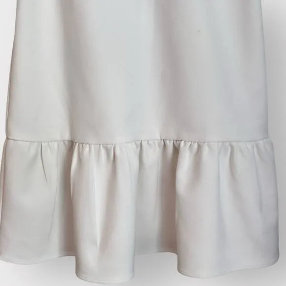Sail To Sable STS Sleeveless Dress Size 2 White Rayon Nylon Ruffle Hem Womens