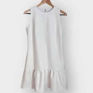 Sail To Sable STS Sleeveless Dress Size 2 White Rayon Nylon Ruffle Hem Womens