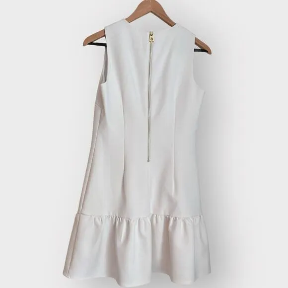 Sail To Sable STS Sleeveless Dress Size 2 White Rayon Nylon Ruffle Hem Womens