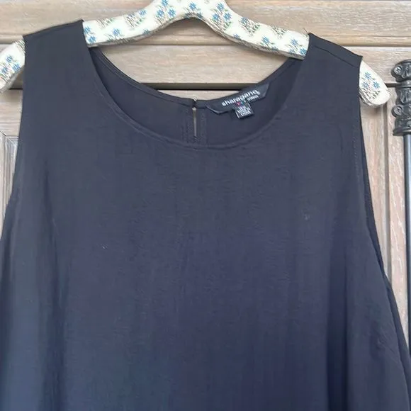 Sharagano black cotton sleeveless swing shift dress 18W NWT