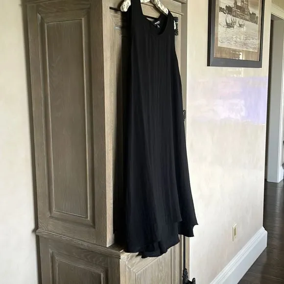 Sharagano black cotton sleeveless swing shift dress 18W NWT