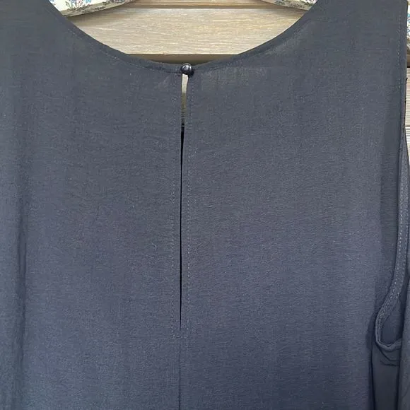 Sharagano black cotton sleeveless swing shift dress 18W NWT