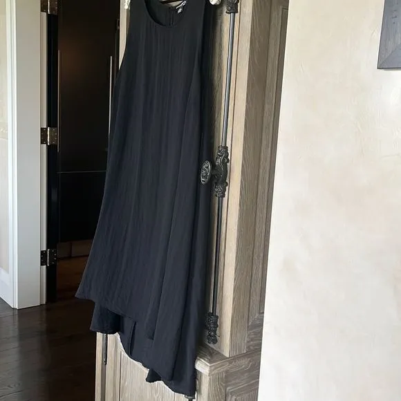 Sharagano black cotton sleeveless swing shift dress 18W NWT