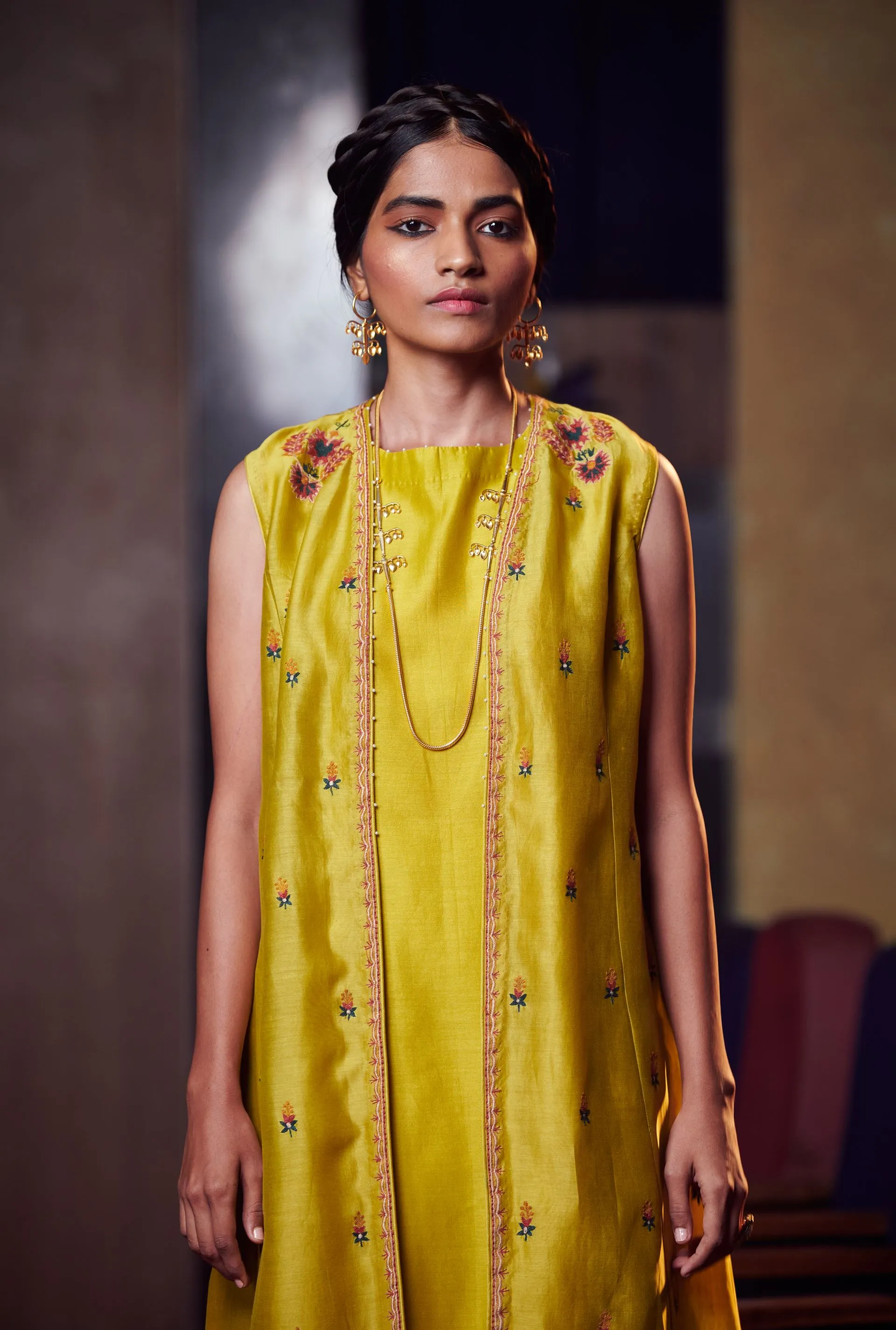 Shikha Mehta Swift Lime Laisa Saree Set Silk Organza Silk Chanderi Lime The Other Me Sm-Aw-03