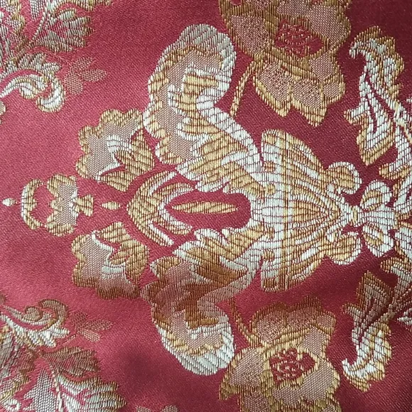 Signature by Larry Levine Red and Gold Brocade Skirt Suit  Size 4