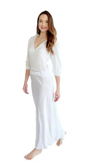 Silk Lace Inset Blouse
