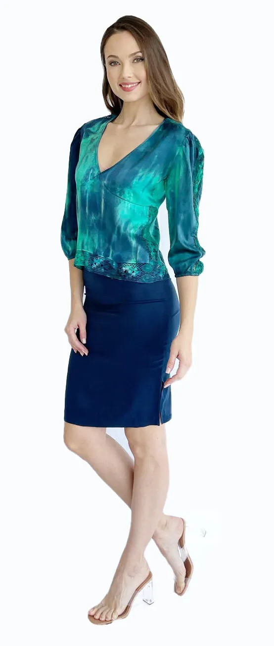 Silk Lace Inset Blouse