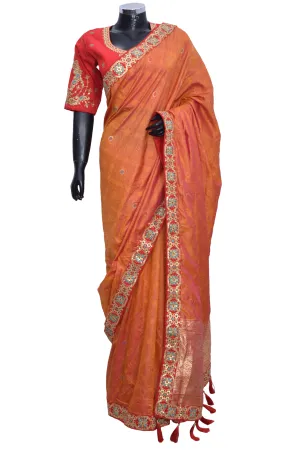Silk Saree with embroidered blouse #fdn901188-301