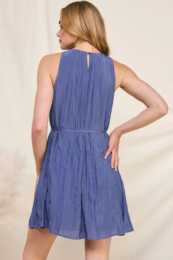 SILKY BAMBOO TEXTURE PLEAT DRESS