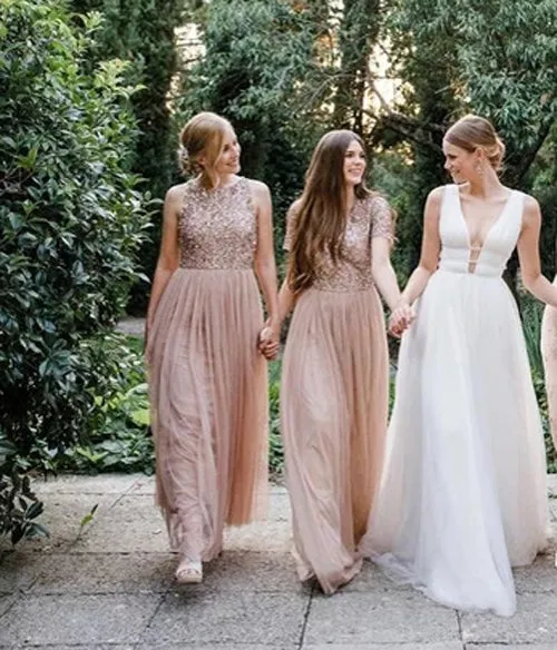 Simple V Neckline Tulle Ball Gown Wedding Dress Plunging Style Bridal Gown,MW387