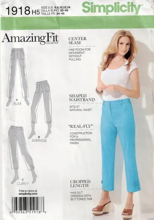 Simplicity 1918 Womens AMAZING FIT Pants Out Of Print Sewing Pattern Size 6 - 14 UNCUT Factory Folded