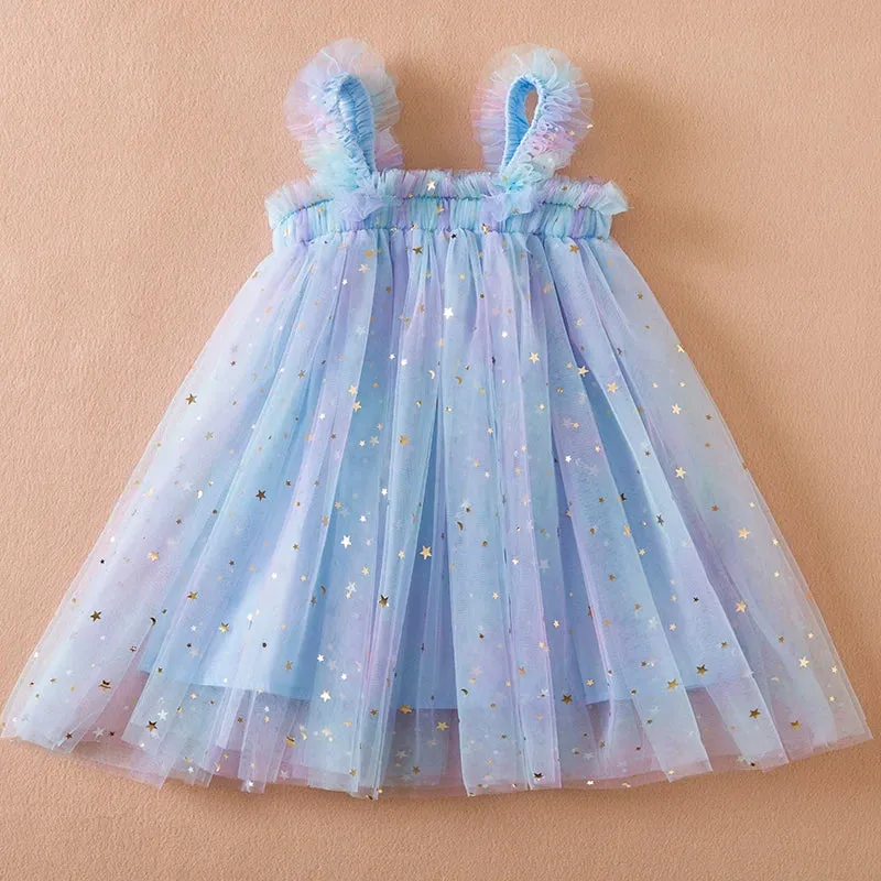 Sleeveless Princess Shimmery Frill Dress