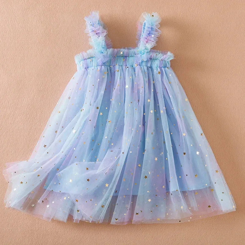 Sleeveless Princess Shimmery Frill Dress