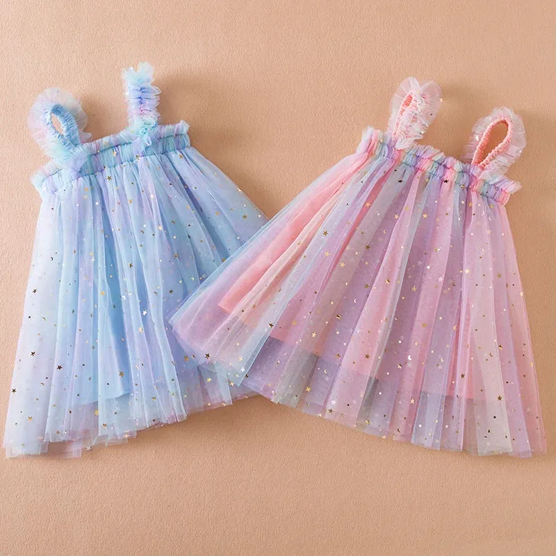 Sleeveless Princess Shimmery Frill Dress