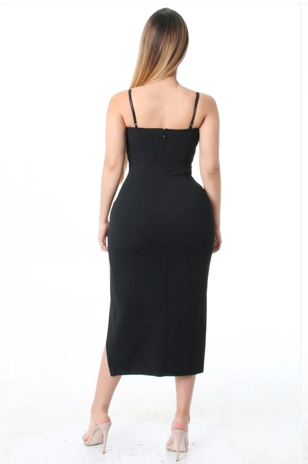 SLEEVELESS SPAGHETTI DRESS