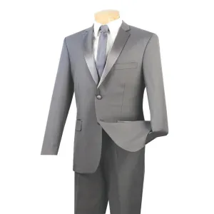 Slim Fit 2 Piece 2 Buttons Design Tuxedo (Gray) T-SC900