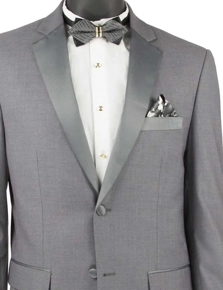 Slim Fit 2 Piece 2 Buttons Design Tuxedo (Gray) T-SC900