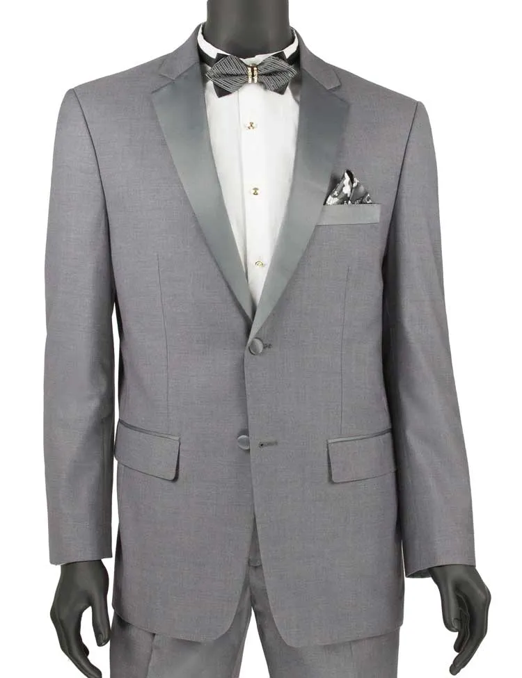 Slim Fit 2 Piece 2 Buttons Design Tuxedo (Gray) T-SC900