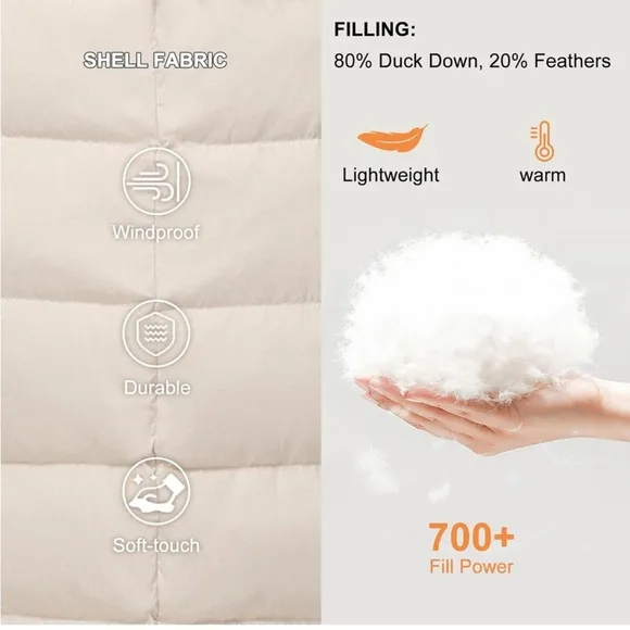 SLOW DOWN Women Winter Down Puffer Coat Warm Hooded Mid-Length Down Jacket