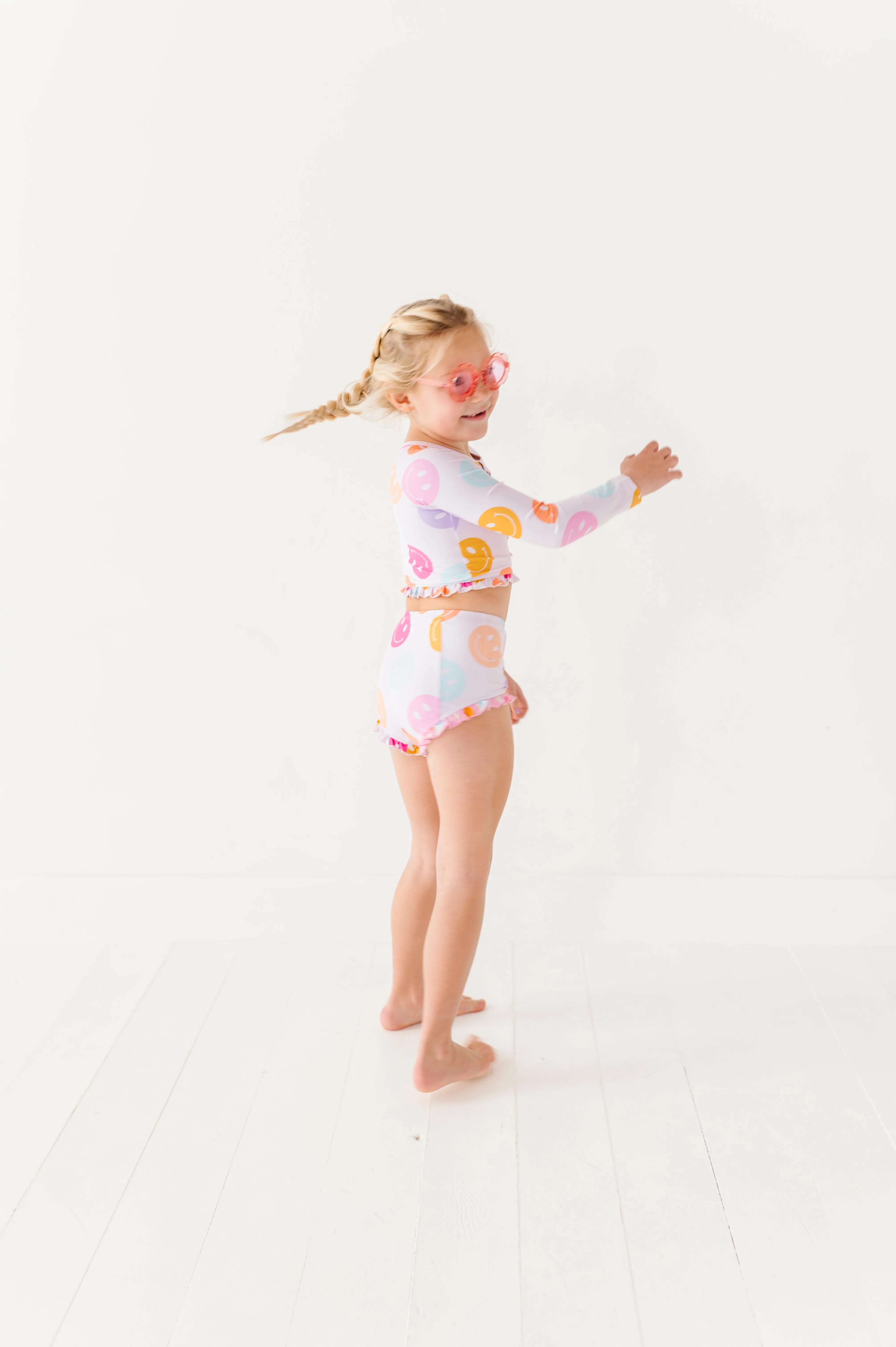 Smilies: 1/4th Zip Rashguard TWO-PIECE