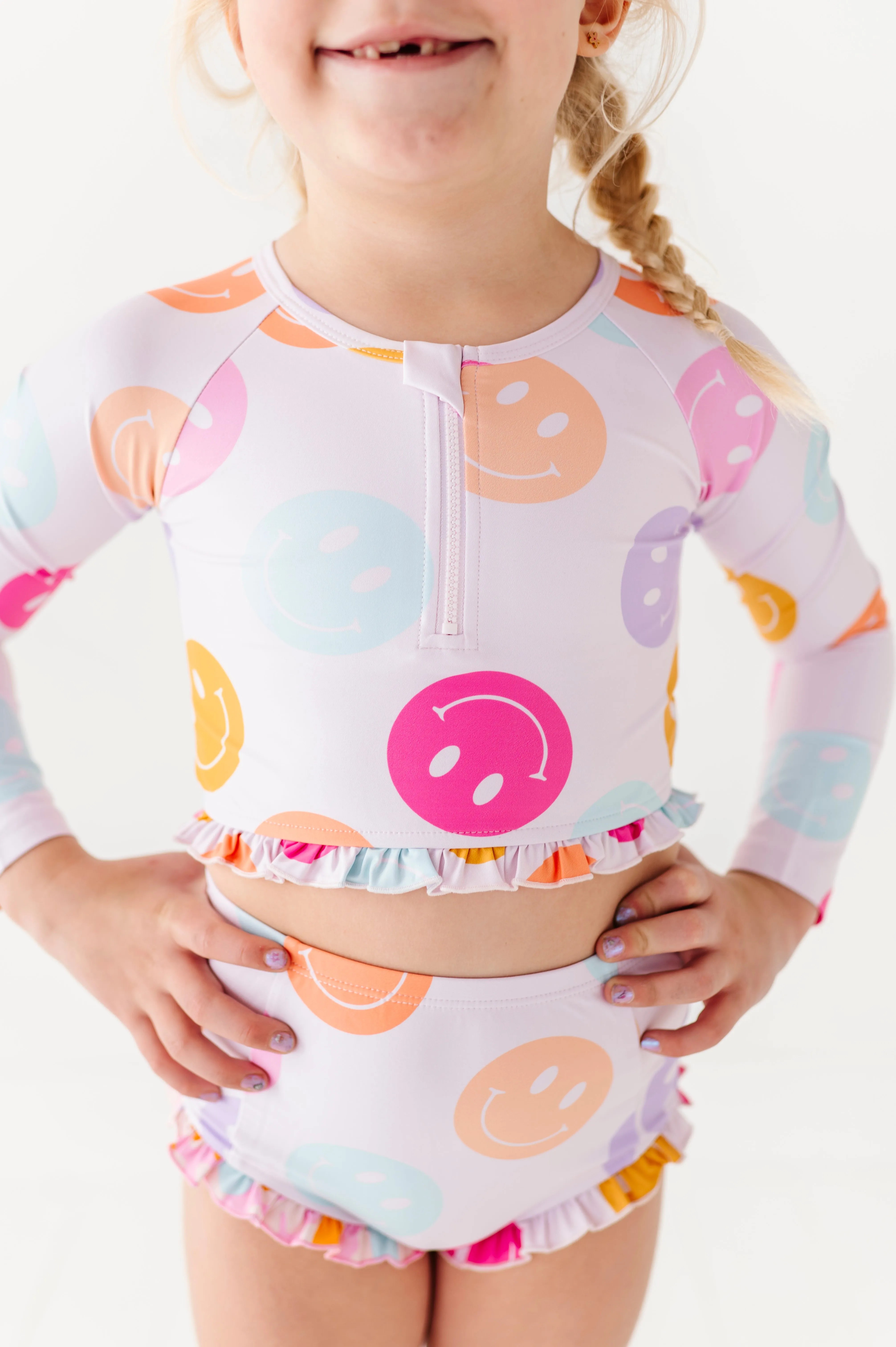 Smilies: 1/4th Zip Rashguard TWO-PIECE