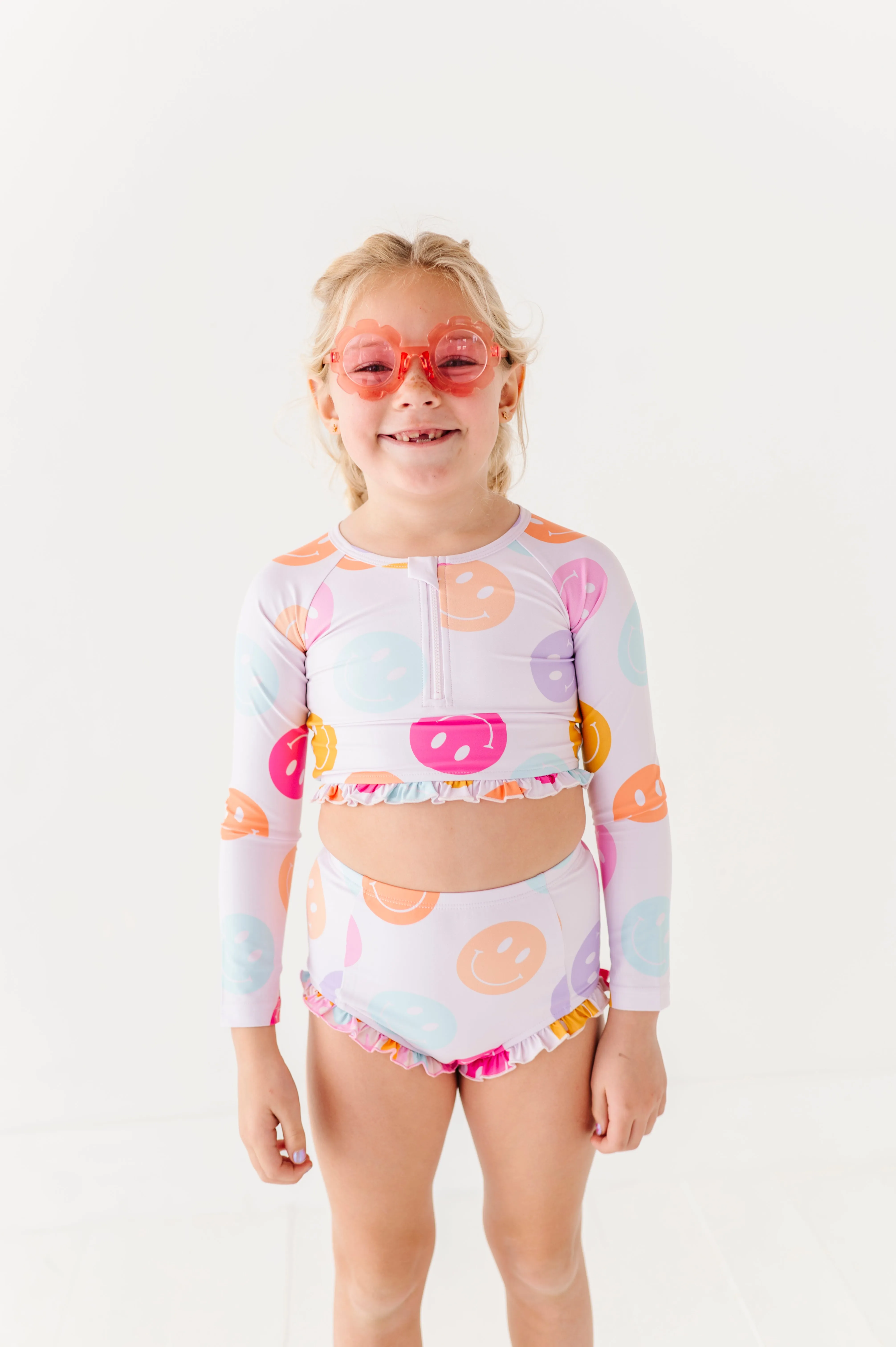 Smilies: 1/4th Zip Rashguard TWO-PIECE