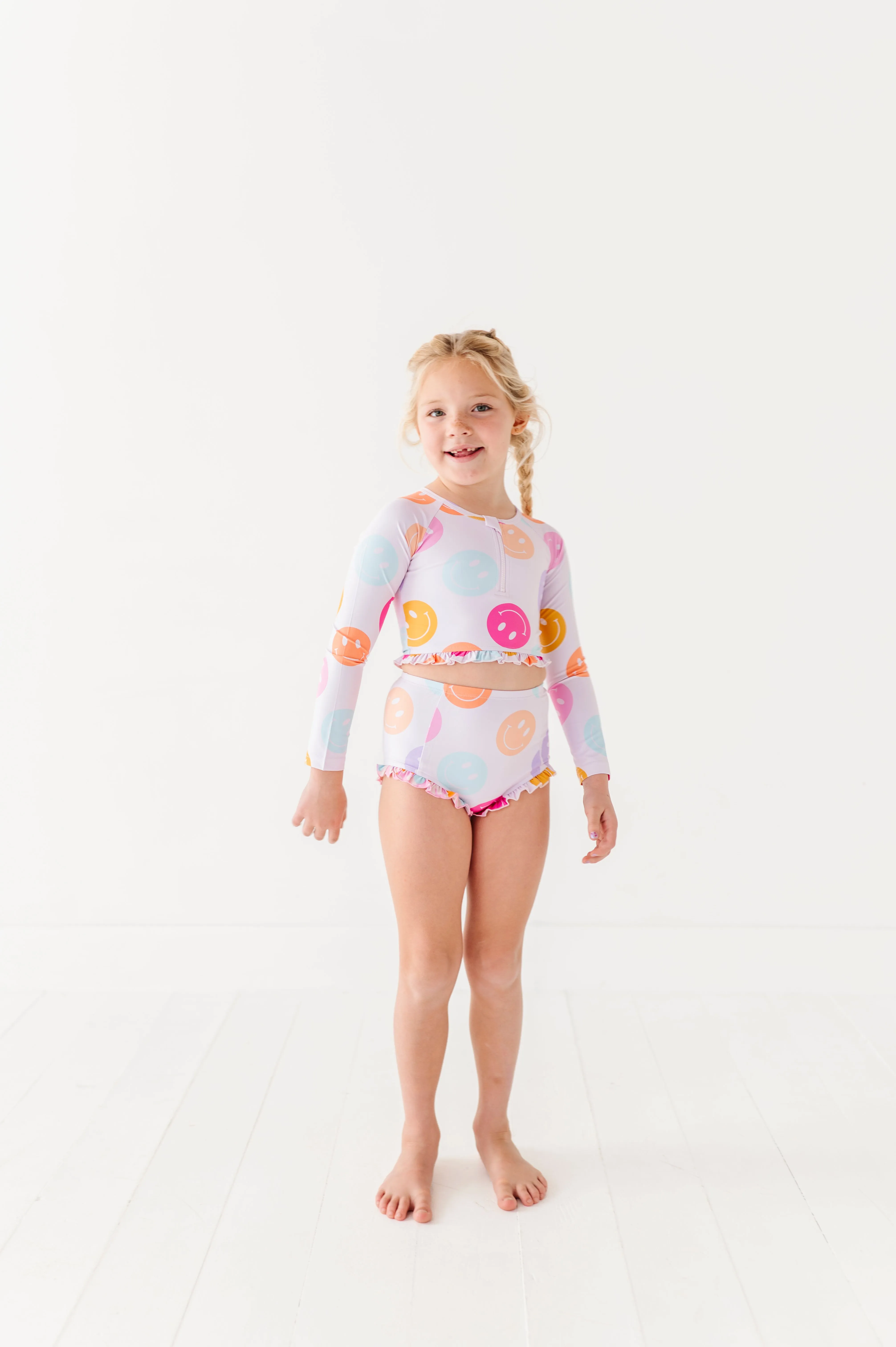 Smilies: 1/4th Zip Rashguard TWO-PIECE