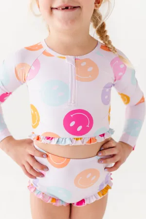 Smilies: 1/4th Zip Rashguard TWO-PIECE