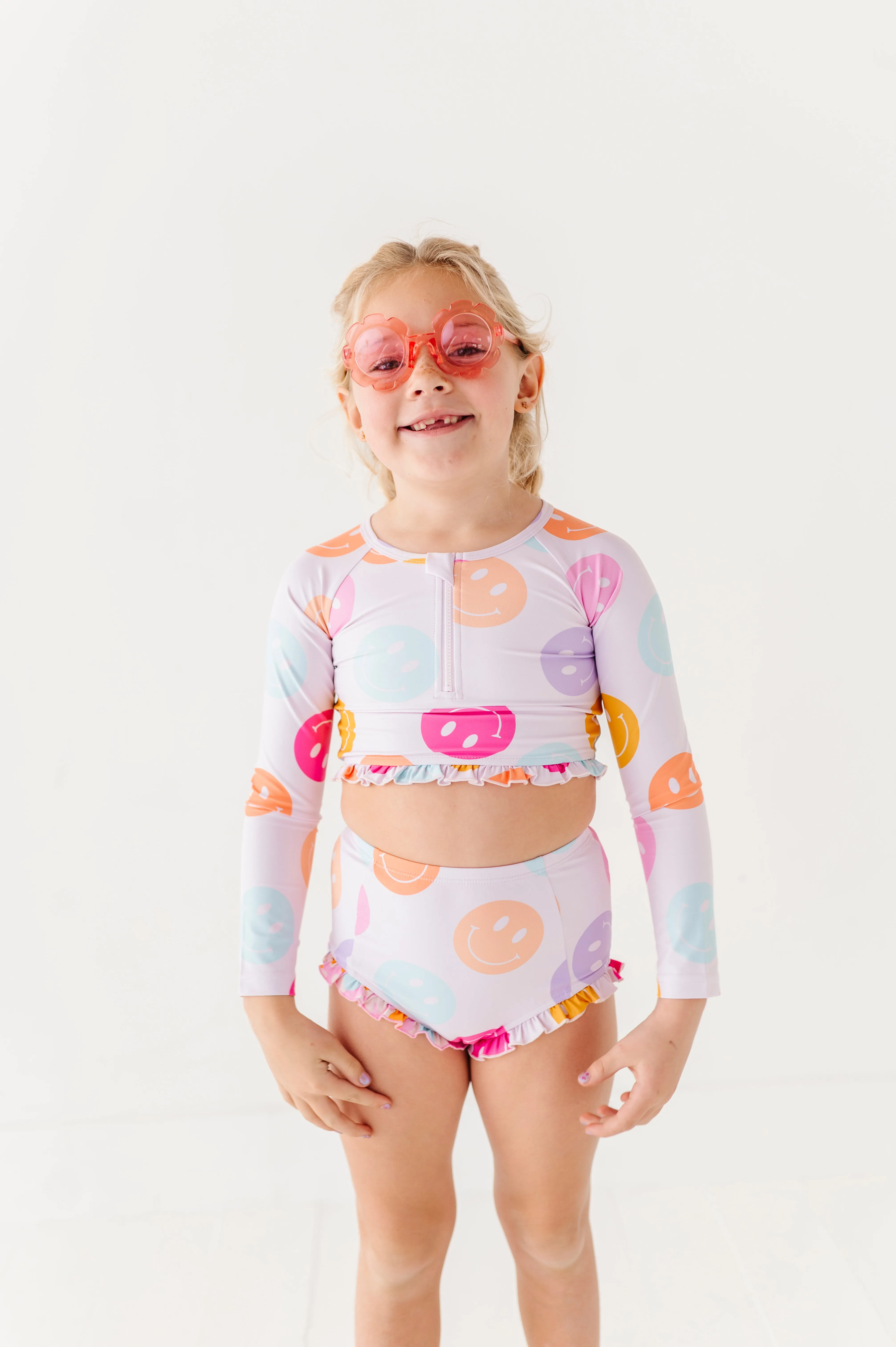 Smilies: 1/4th Zip Rashguard TWO-PIECE