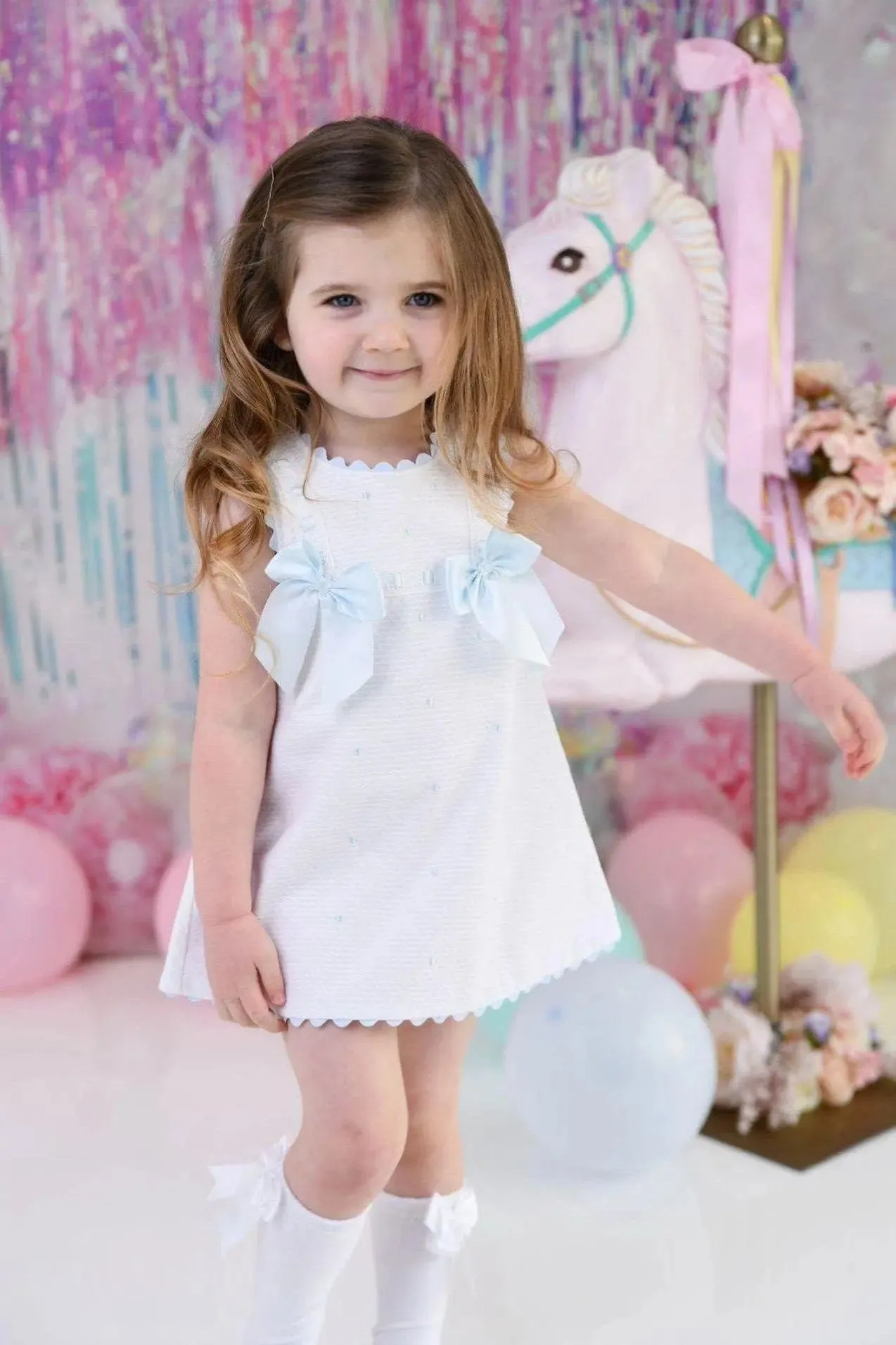 SS25 Baby Girls Blue A Line Dress