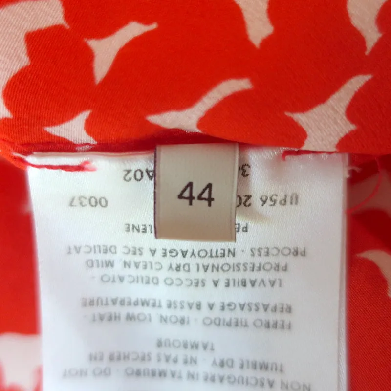Stella McCartney Dress Gabel Heart Print Silk Size 44 Long Sleeve Shift