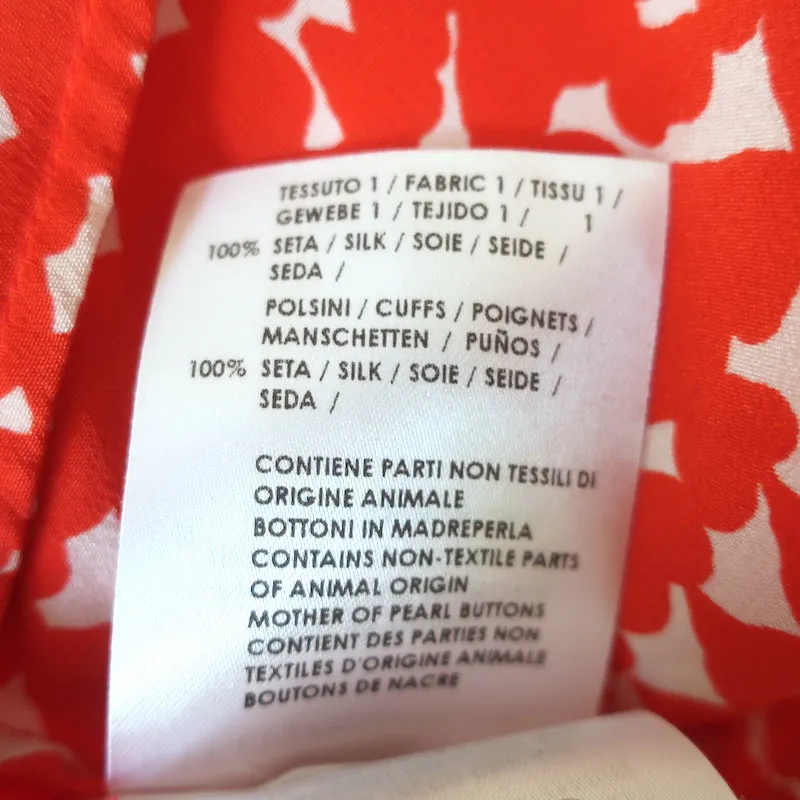 Stella McCartney Dress Gabel Heart Print Silk Size 44 Long Sleeve Shift