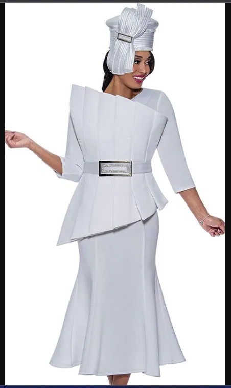 Stellar Looks 1672 2PC  3/4 Inch Sleeves A-Line Skirt Suit Ready For Church