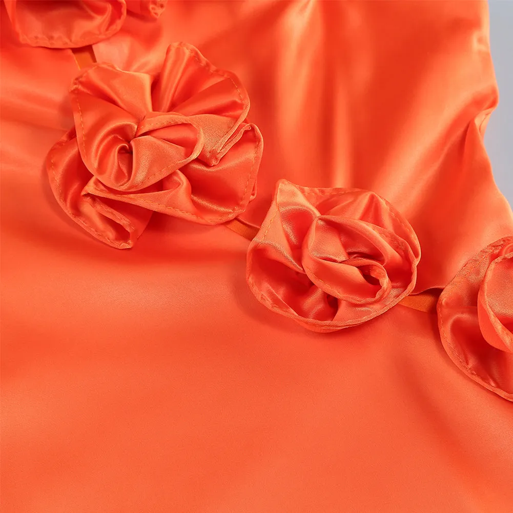 Strappy Sleeveless Flowers Maxi Dress KLYF1218