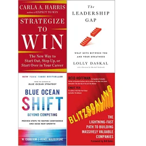 Strategize to Win,Leadership Gap,Blue Ocean Shift,Blitzscaling 4 Books Collection Set