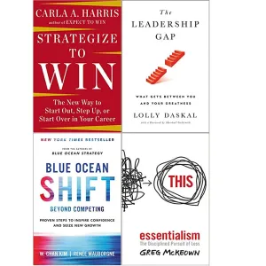 Strategize to Win,Leadership Gap,Blue Ocean Shift,Essentialism 4 Books Collection Set